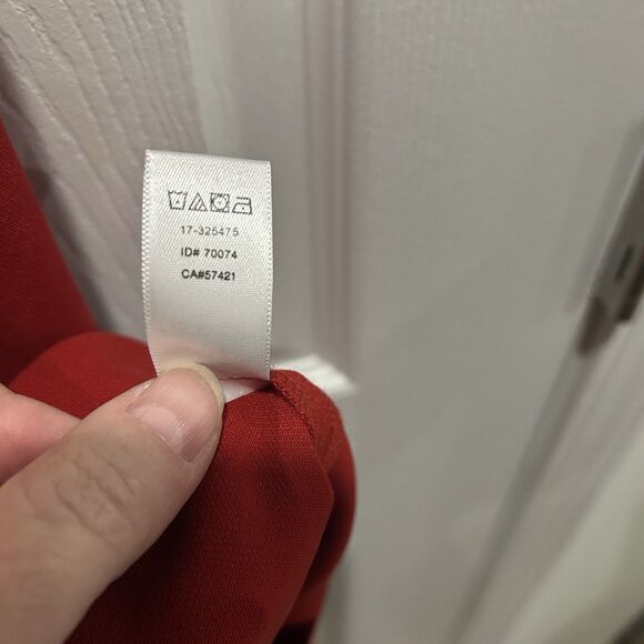 Ann Taylor LOFT Red Pleated Sleeveless Cocktail Party Dress Sz 4 Missing Button - Picture 12 of 12